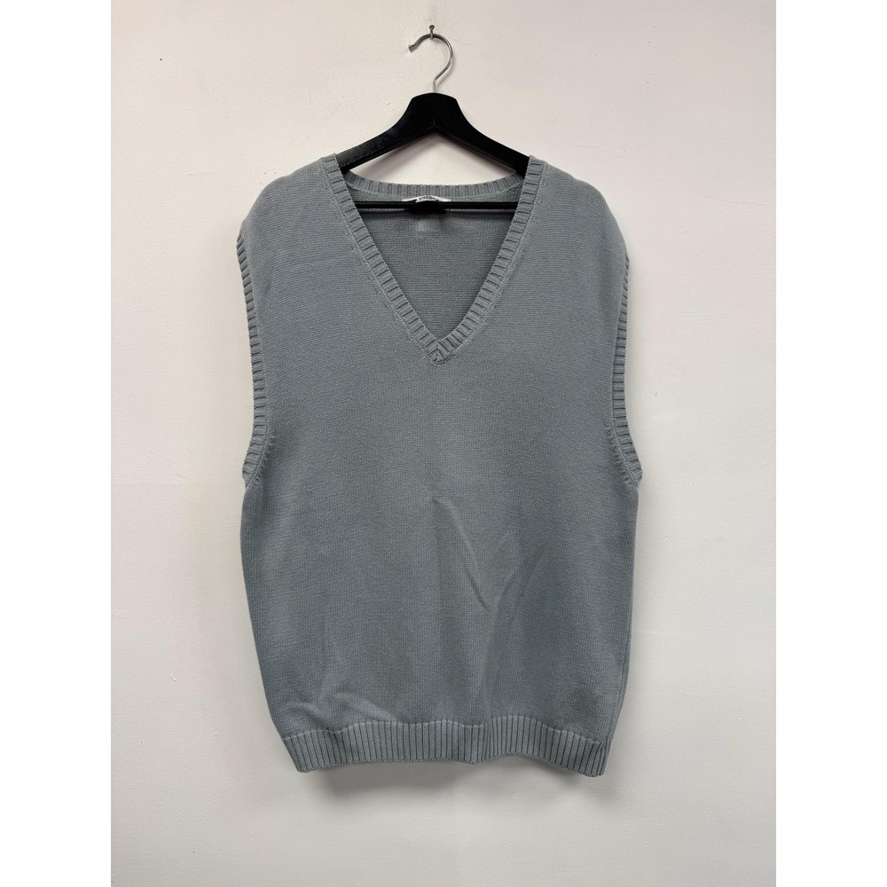 Vintage Russell Athletic Sweater Vest Mens Large Gray V Neck‎ 100% Cotton USA